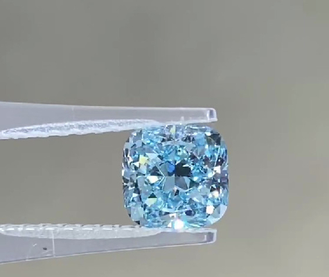 Grote grootte Levendige synthetische CVD Lab gegroeide blauwe diamanten 5,3ct Kussensnijden