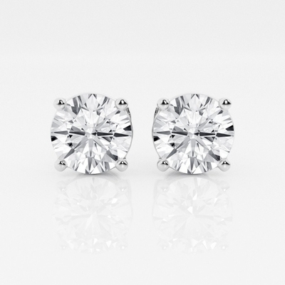 4 Klauwen Ohrringe AU750 CVD DEF VS VVS Ronde Lab Groeide Synthetische Diamanten IGI Gecertificeerd