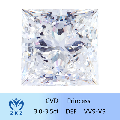 De losse van Diamantcvd Laboratorium Gekweekte Kleurloze Synthetische Diamond With IGI Certificatie van de PrinsesShape 3ct~3.4ct