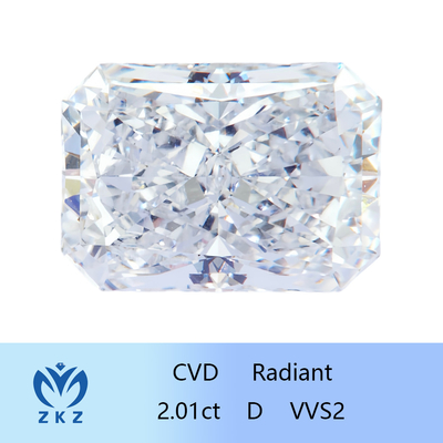 Radiant Cut 2ct als geteeld CVD Lab Geteeld witte diamanten met IGI-certificering