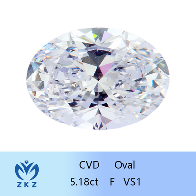 ZKZ Grote grootte Diamanten 5.18ct Gecertificeerd losse ovaal Lab Diamant VS1 Helderheid