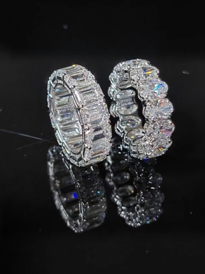 Oval Lab Groeide Diamanten Ringen Smaragd Gesneden Eeuwige Diamanten Ring
