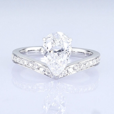 18k Peer Shape White Lab Groeide Diamant Ring Prinses Design Voor cadeautjes Voor feest