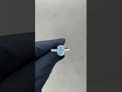Lab-grown blauwe diamanten ring