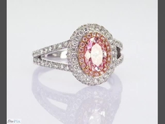 0,89 ct door laboratorium gecreëerde synthetische fancy roze CVD-diamant, IGI-gecertificeerde 18K witgouden gezette diamanten ring