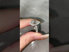 Dubbele banden Diamanten Ring Peren Diamanten Ring Verlovingsring Bruiloftsring Lab Groeide Diamanten Ring