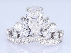 18k Crown Style Lab Groeide Diamanten Ring Mooie Vrouwen Prinses Design Witte Lab Groeide Diamanten Ring