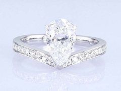 18k Peer Shape White Lab Groeide Diamant Ring Prinses Design Voor cadeautjes Voor feest